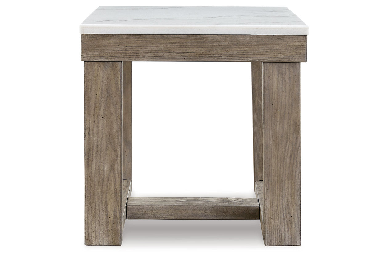Loyaska Brown/Ivory Coffee Table and 2 End Tables - Ashley - Luna Furniture