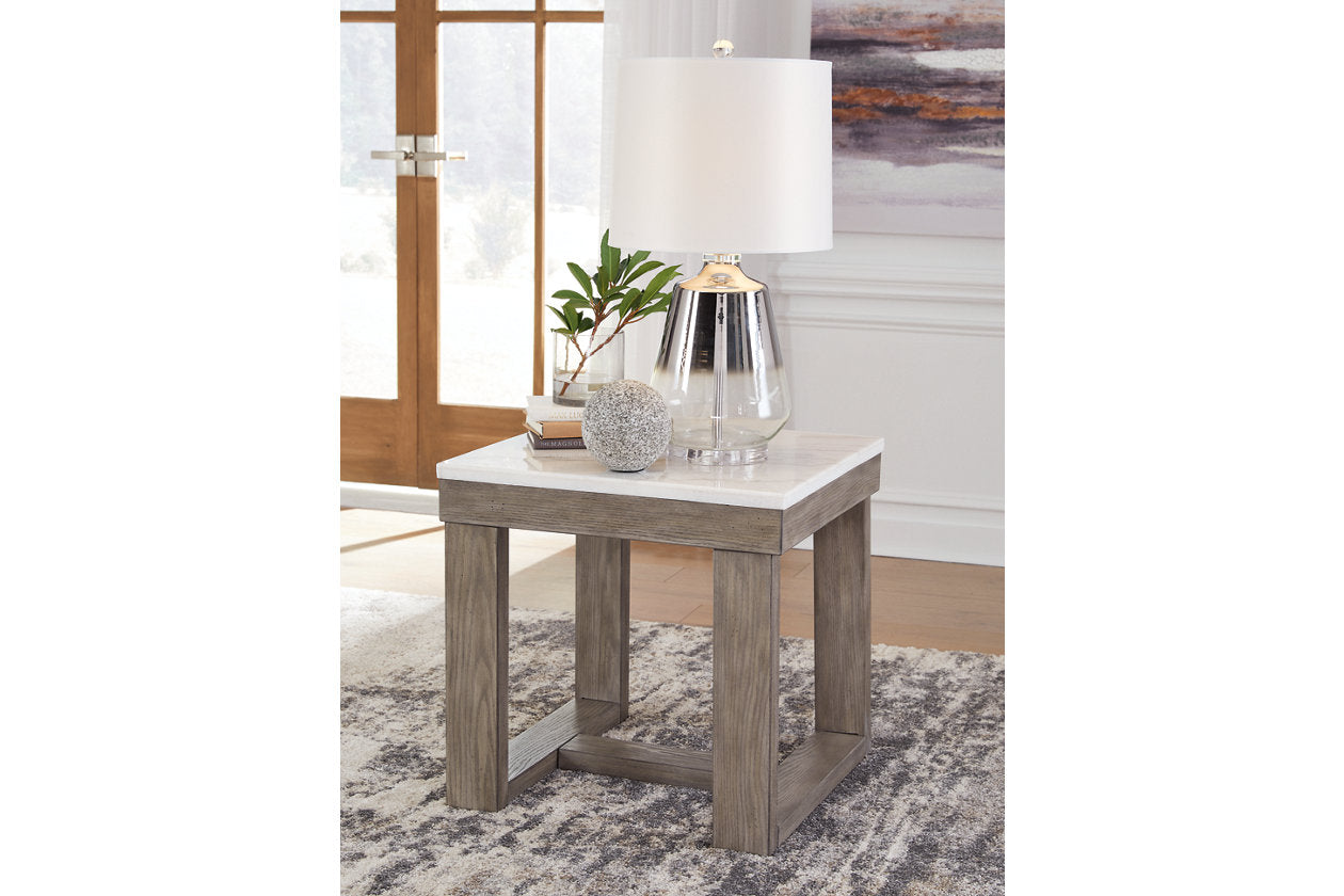 Loyaska Brown/Ivory Coffee Table and 2 End Tables - Ashley - Luna Furniture