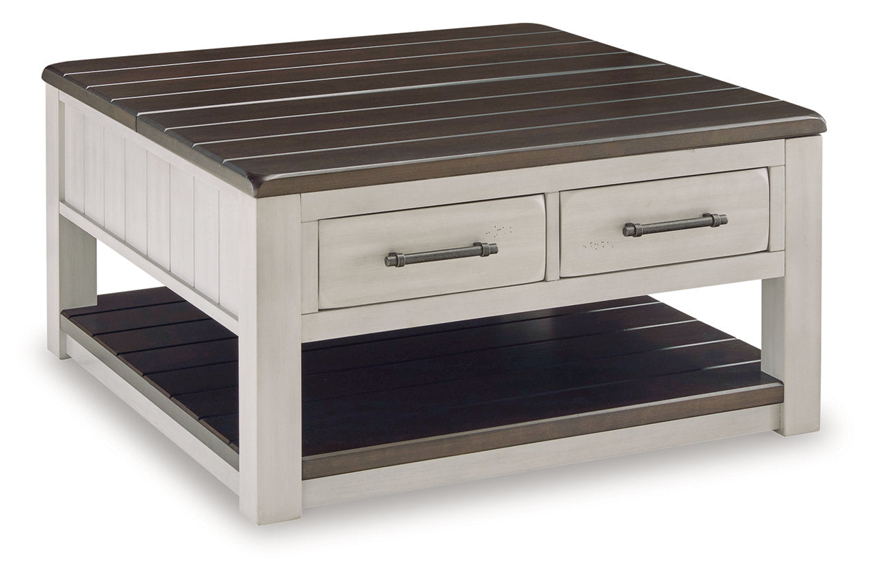 Darborn Gray/Brown Lift-top Coffee Table and 2 Chairside End Tables - Ashley - Luna Furniture