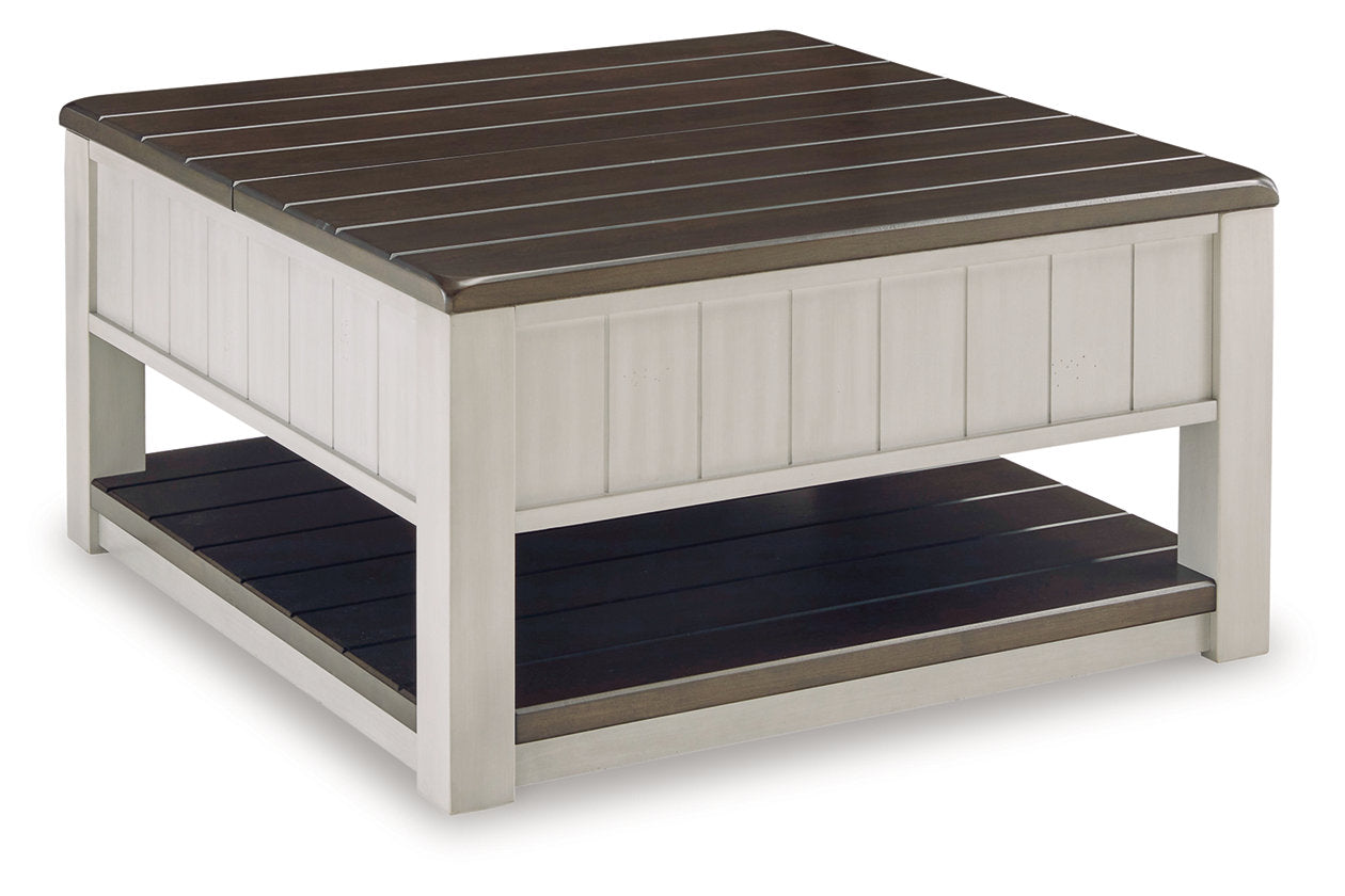 Darborn Gray/Brown Lift-top Coffee Table and 2 Chairside End Tables - Ashley - Luna Furniture
