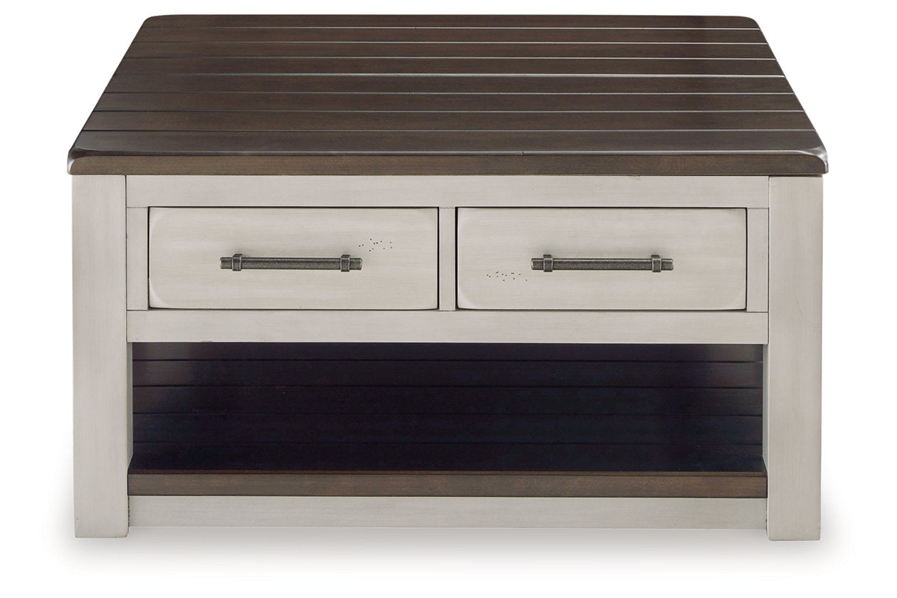 Darborn Gray/Brown Lift-top Coffee Table and 2 Chairside End Tables - Ashley - Luna Furniture