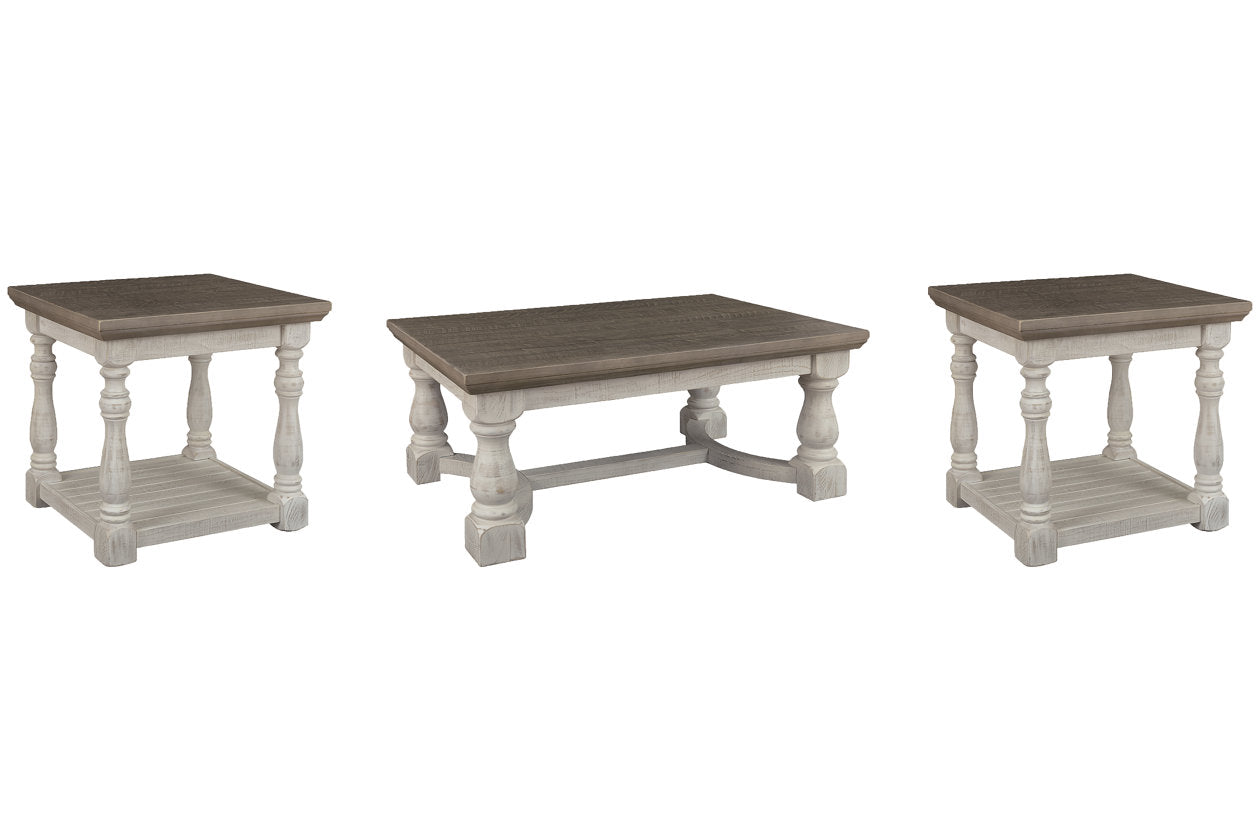 Havalance Gray/White Coffee Table and 2 End Tables - Ashley - Luna Furniture