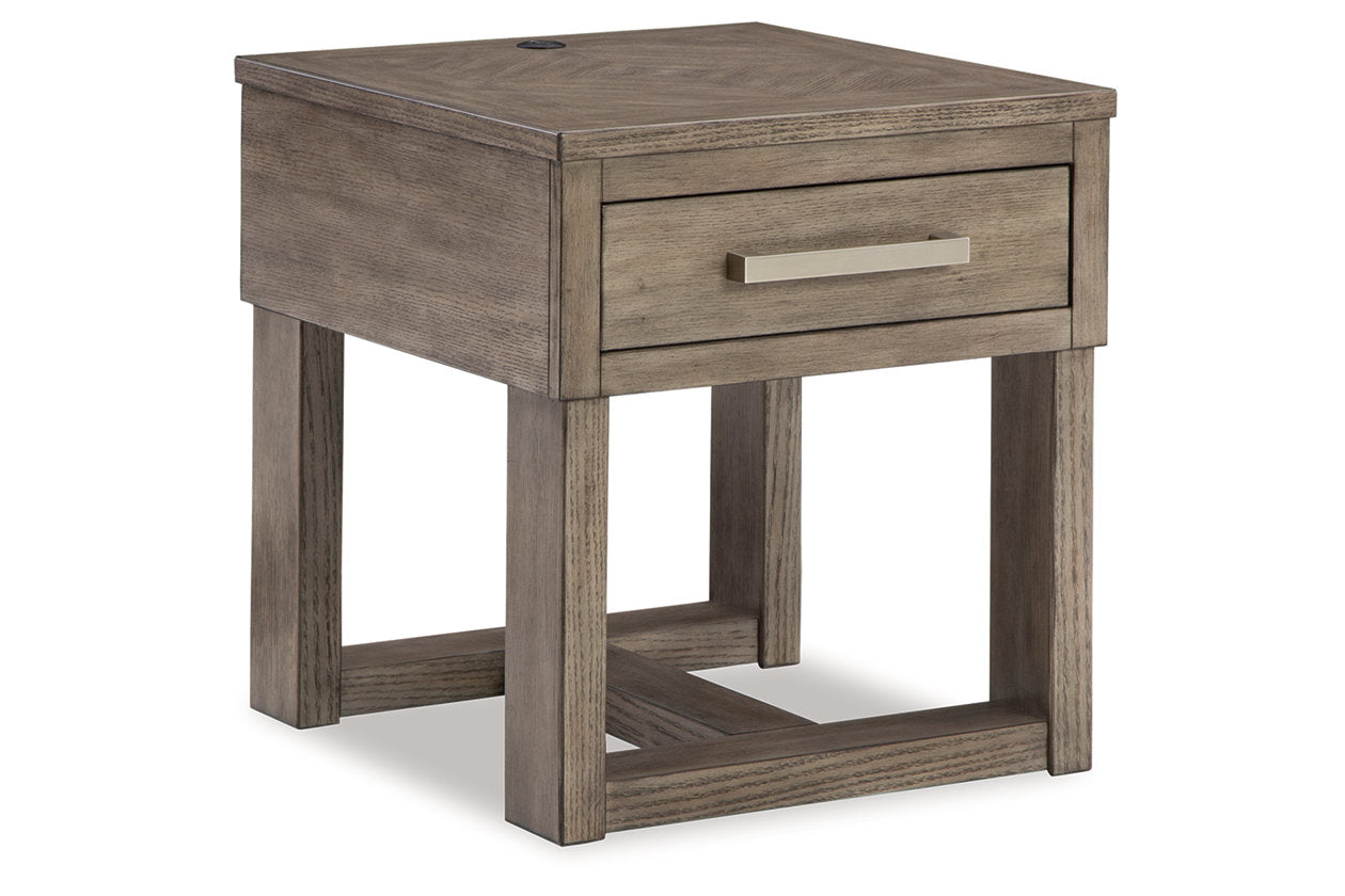 Loyaska Grayish Brown/White Lift-top Coffee Table and 2 End Tables - Ashley - Luna Furniture