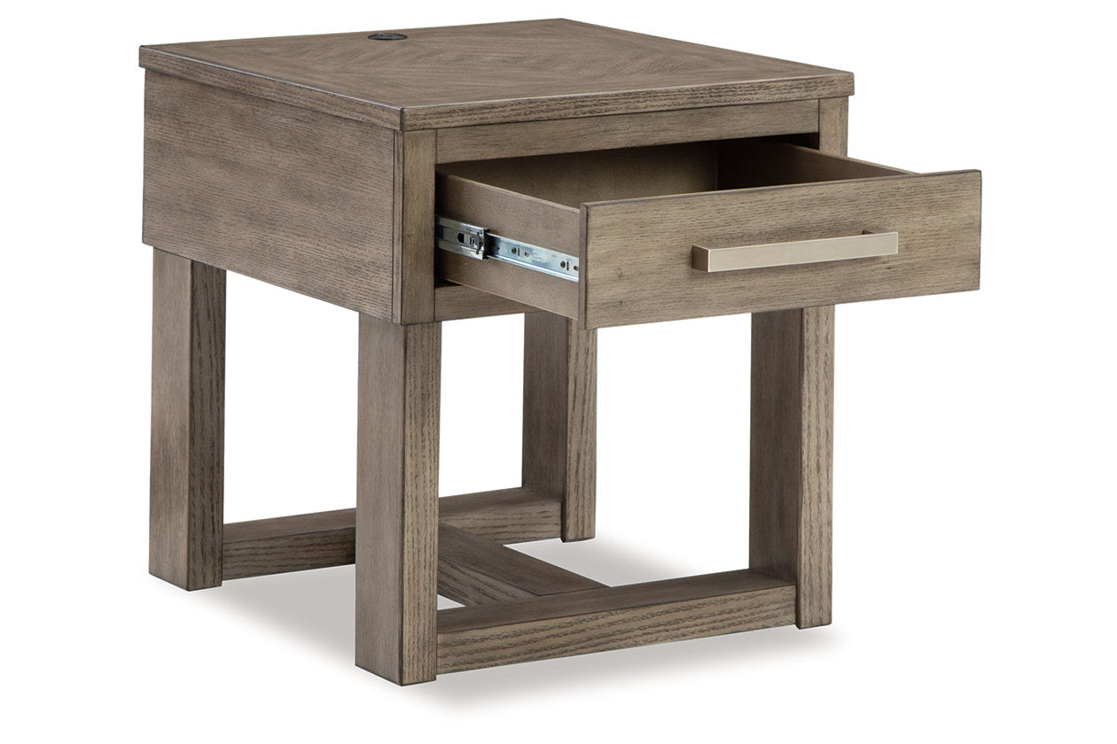 Loyaska Grayish Brown/White Lift-top Coffee Table and 2 End Tables - Ashley - Luna Furniture