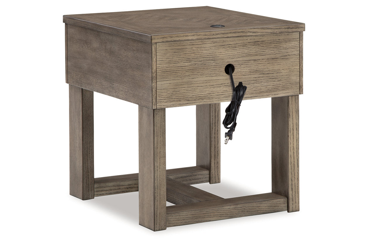 Loyaska Grayish Brown/White Lift-top Coffee Table and 2 End Tables - Ashley - Luna Furniture