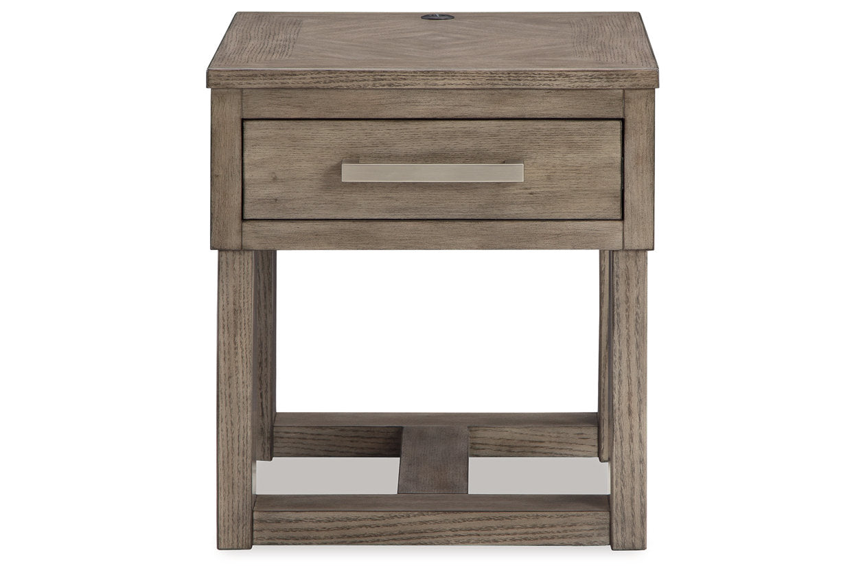 Loyaska Grayish Brown/White Lift-top Coffee Table and 2 End Tables - Ashley - Luna Furniture