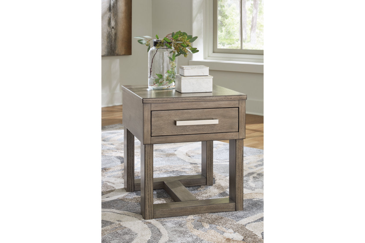 Loyaska Grayish Brown/White Lift-top Coffee Table and 2 End Tables - Ashley - Luna Furniture