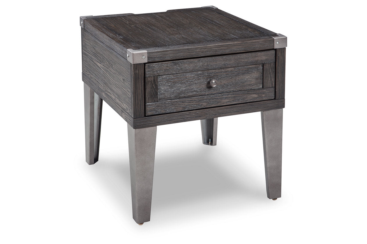 Todoe Dark Gray Coffee Table and 2 End Tables - Ashley - Luna Furniture