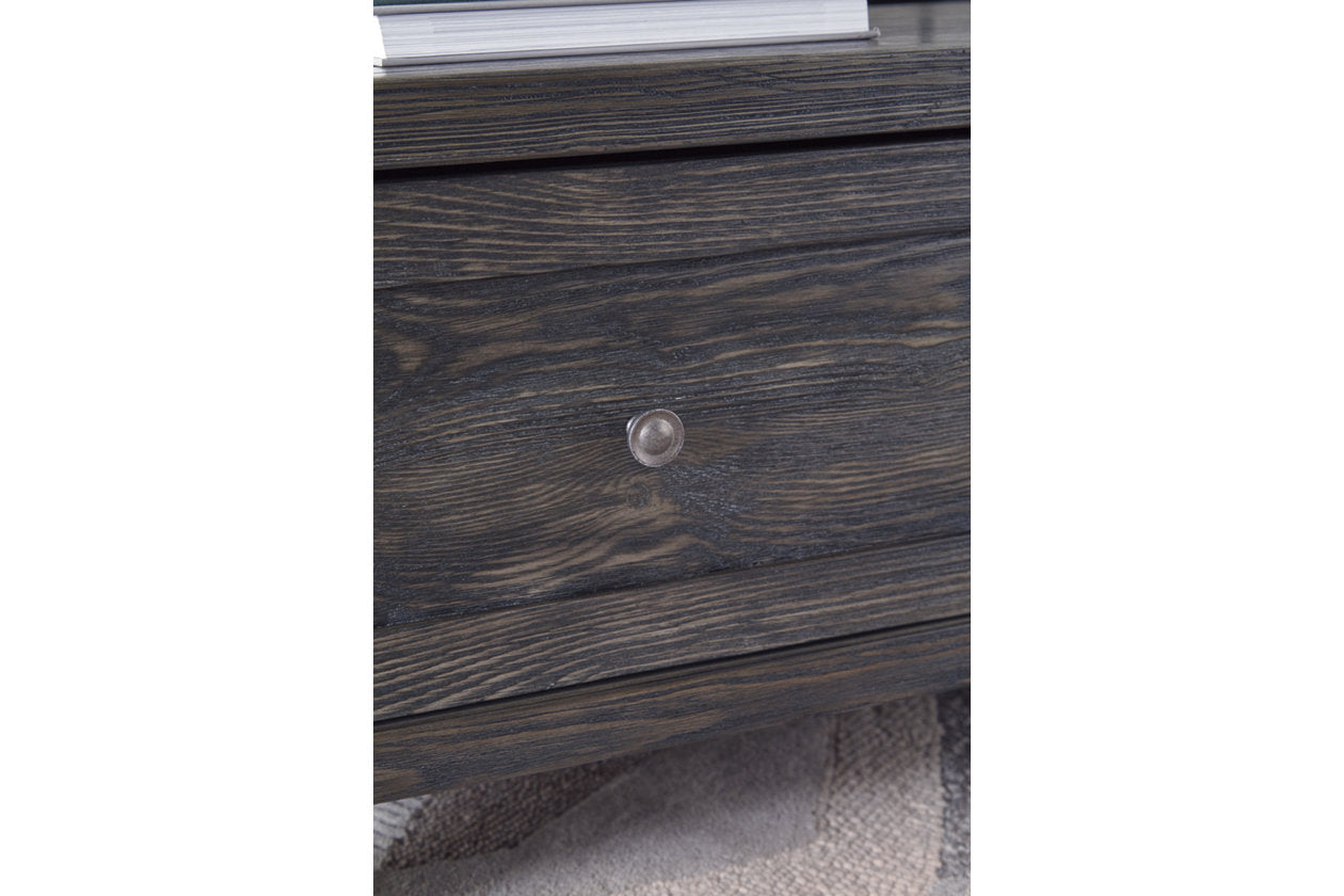Todoe Dark Gray Coffee Table and 2 End Tables - Ashley - Luna Furniture