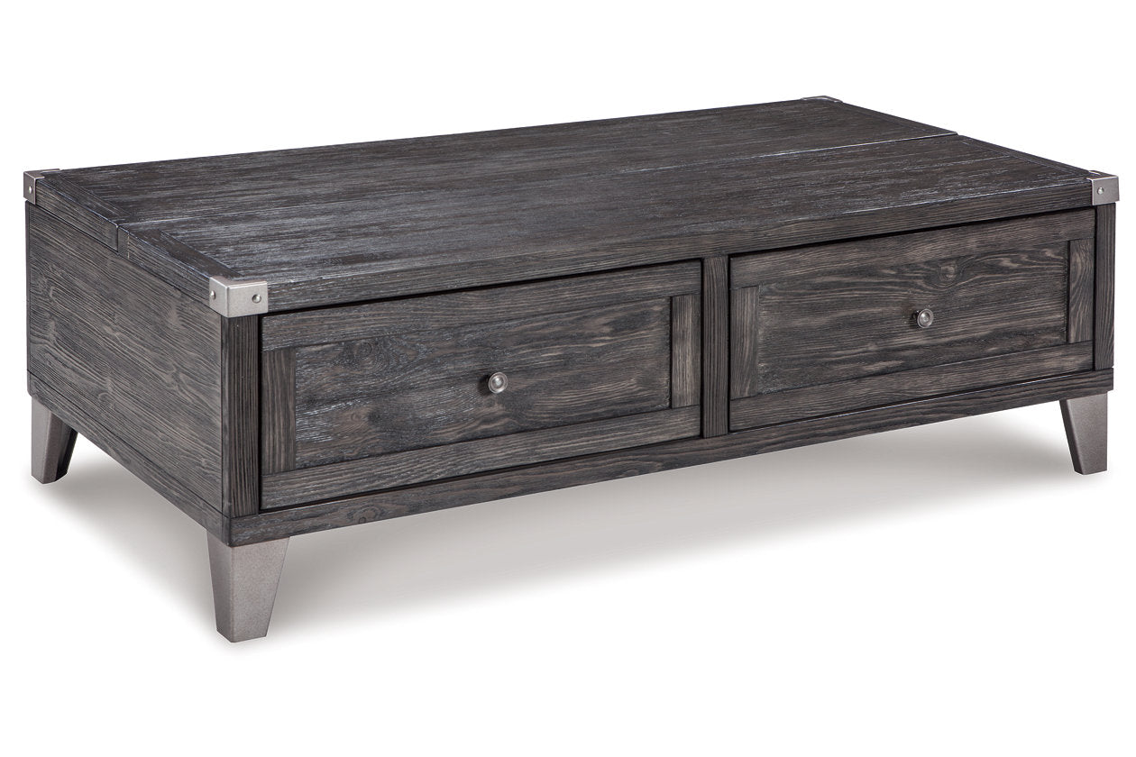 Todoe Dark Gray Coffee Table and 2 End Tables - Ashley - Luna Furniture