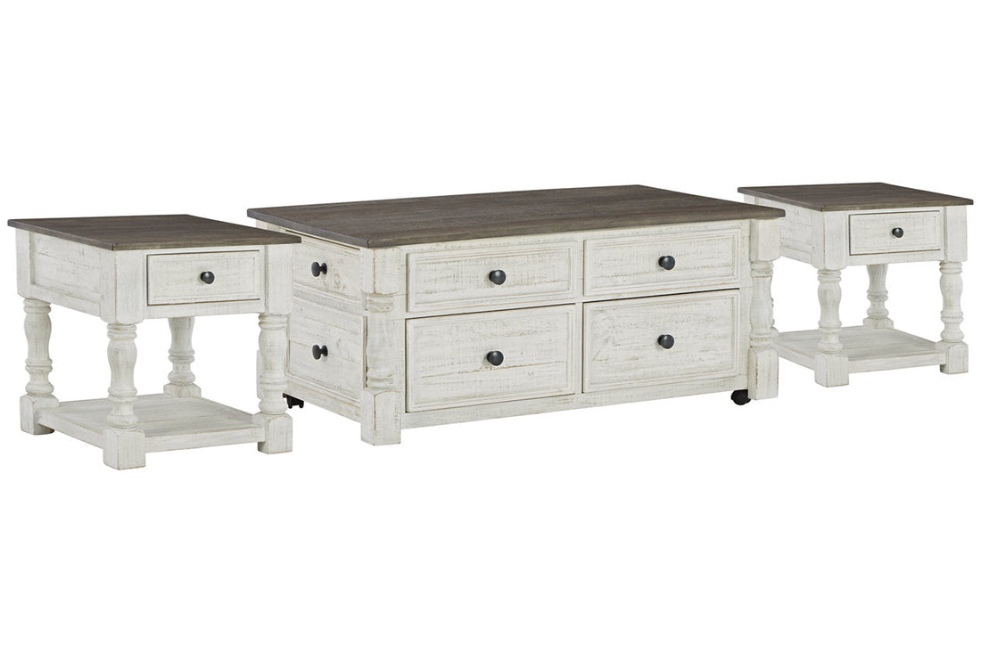 Havalance White/Gray Lift Top Coffee Table and 2 End Tables - Ashley - Luna Furniture