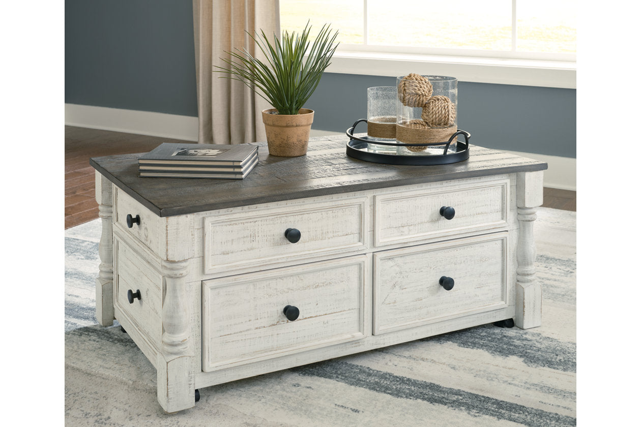 Havalance White/Gray Lift Top Coffee Table and 2 End Tables - Ashley - Luna Furniture