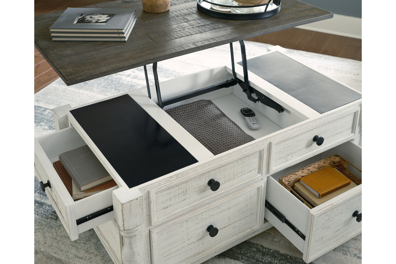 Havalance White/Gray Lift Top Coffee Table and 2 End Tables - Ashley - Luna Furniture