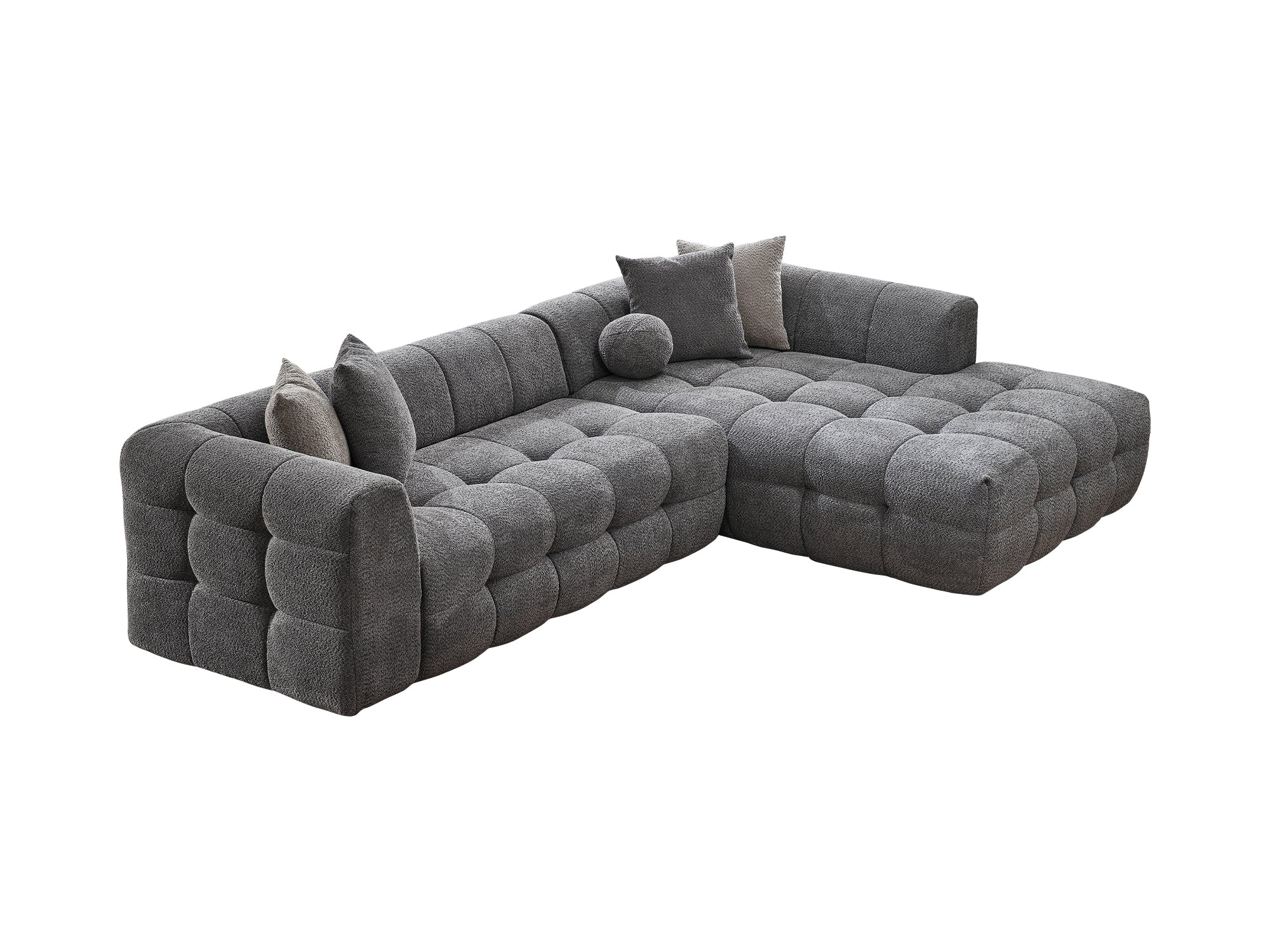 Teddy Sectional Sofa in Grey