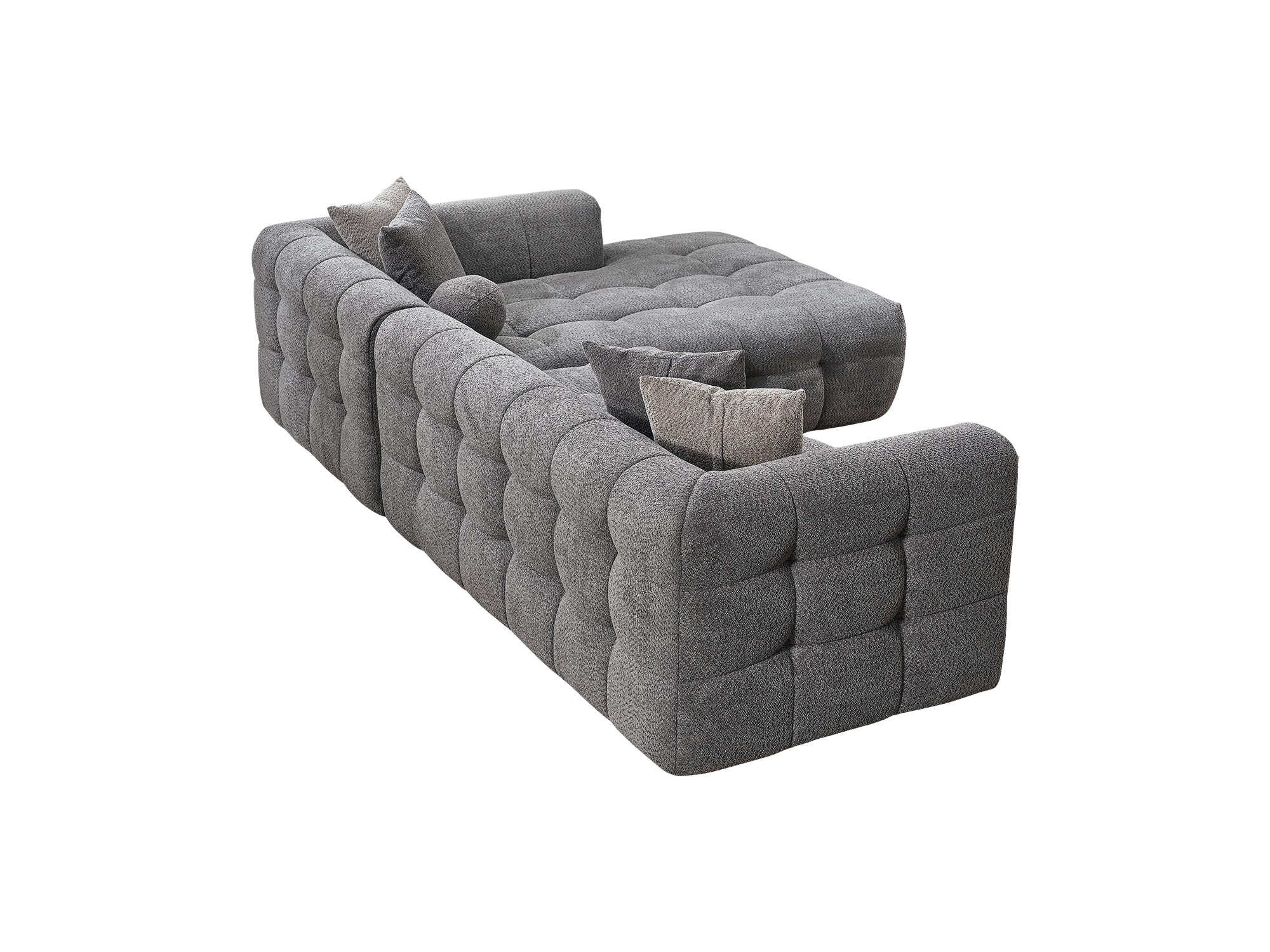 Teddy Sectional Sofa in Grey