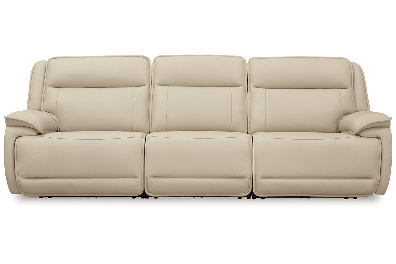 Double Deal Almond 3-Piece Power Reclining Sofa Sectional - Ashley - Luna Furniture