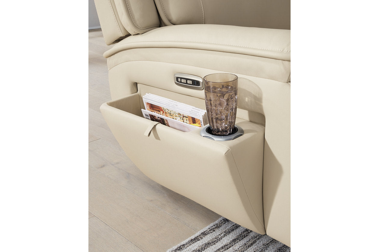 Double Deal Almond 6-Piece Power Reclining Sectional - Ashley - Luna Furniture