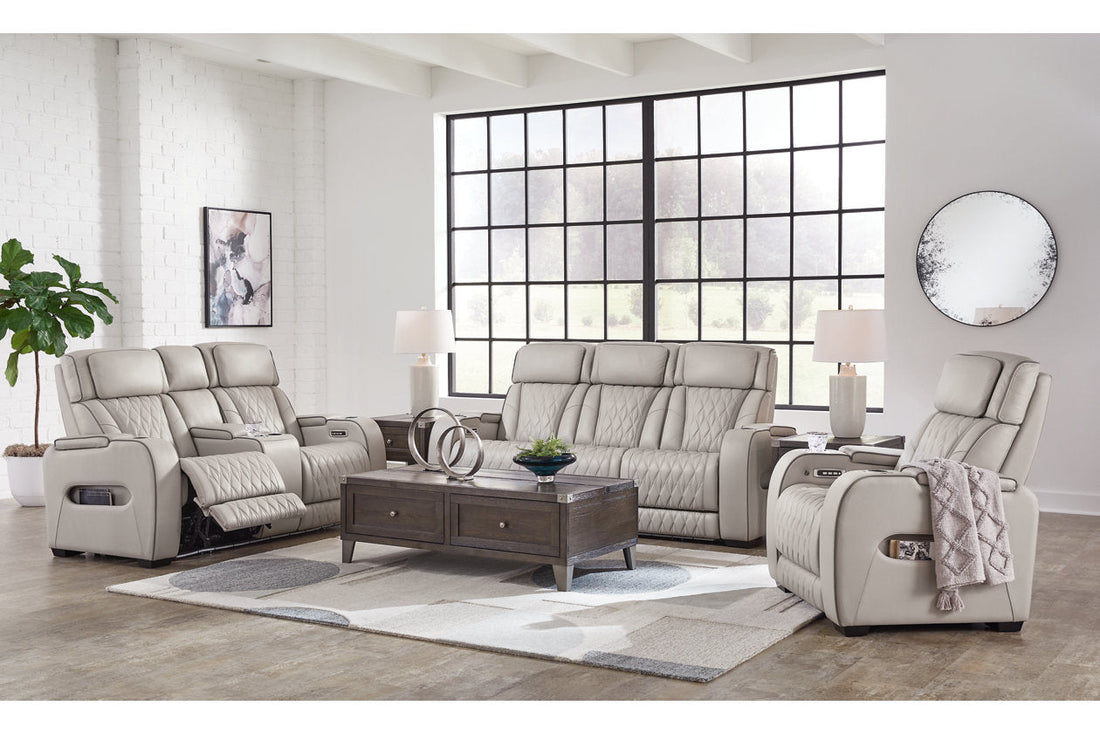 Boyington Power Reclining Sofa, Loveseat and Recliner - Ashley - Luna Furniture