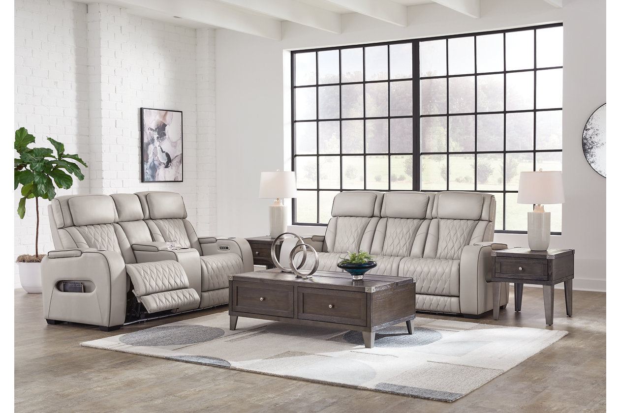 Boyington Gray Power Reclining Living Room Set - Ashley - Luna Furniture