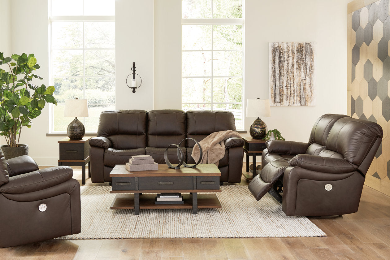 Leesworth Power Reclining Sofa, Loveseat and Recliner - Ashley - Luna Furniture