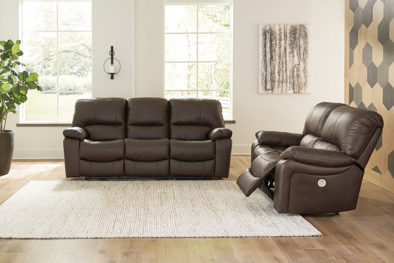 Leesworth Dark Brown Power Reclining Living Room Set - Ashley - Luna Furniture