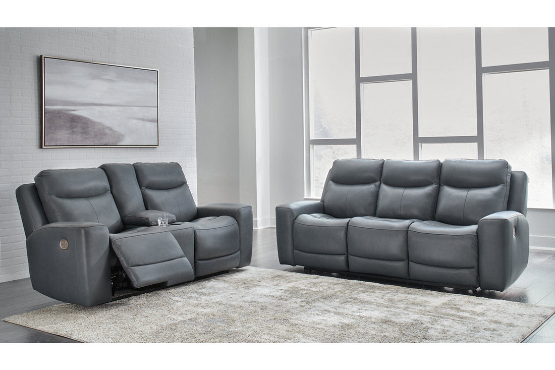 Mindanao Steel Power Reclining Sofa and Loveseat - Ashley - Luna Furniture