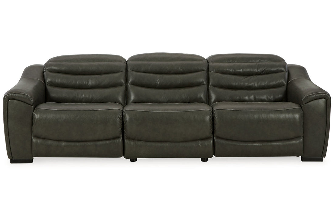 Center Line Dark Gray 3-Piece Power Reclining Sectional Sofa - Ashley - Luna Furniture