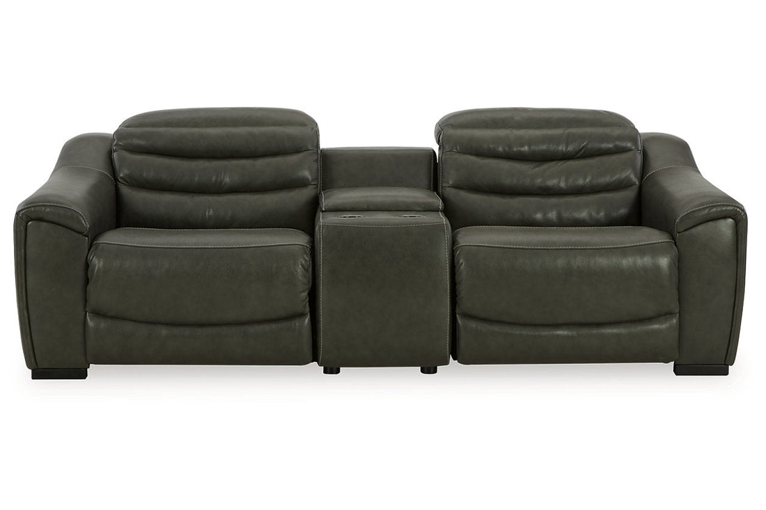 Center Line Dark Gray 3-Piece Power Reclining Loveseat with Console from Ashley - Luna Furniture