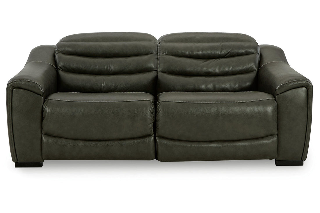 Center Line Dark Gray 2-Piece Power Reclining Sectional Loveseat - Ashley - Luna Furniture