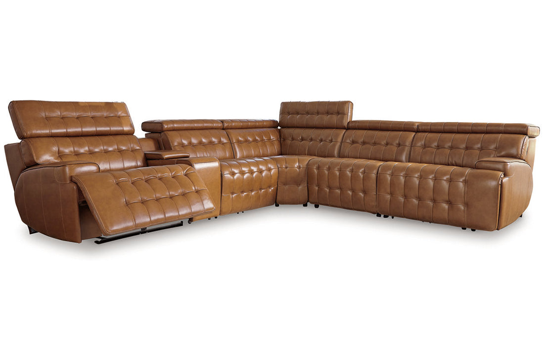 Temmpton Chocolate 6-Piece Power Reclining Sectional - Ashley - Luna Furniture