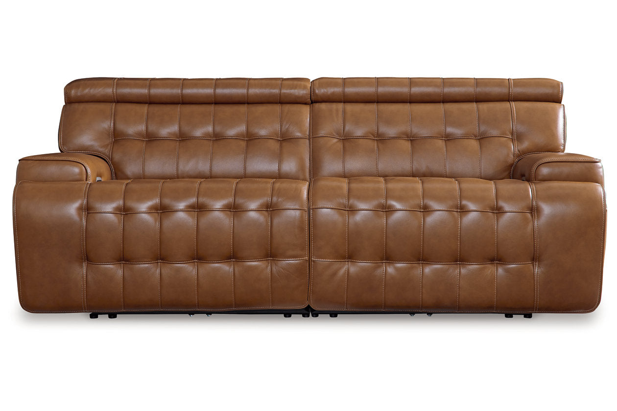 Temmpton Chocolate 2-Piece Power Reclining Sectional Loveseat - Ashley - Luna Furniture