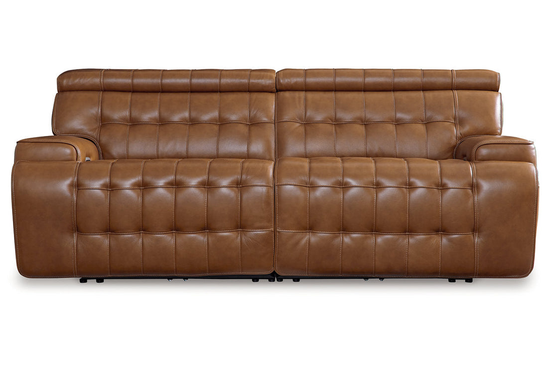 Temmpton Chocolate 2-Piece Power Reclining Sectional Loveseat - Ashley - Luna Furniture