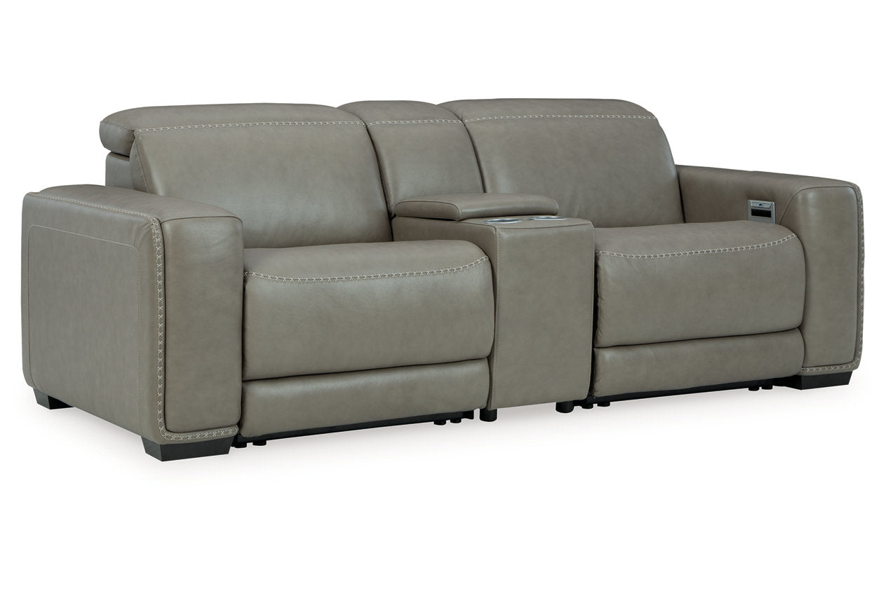 Correze Gray 3-Piece Power Reclining Sectional Loveseat - Ashley - Luna Furniture