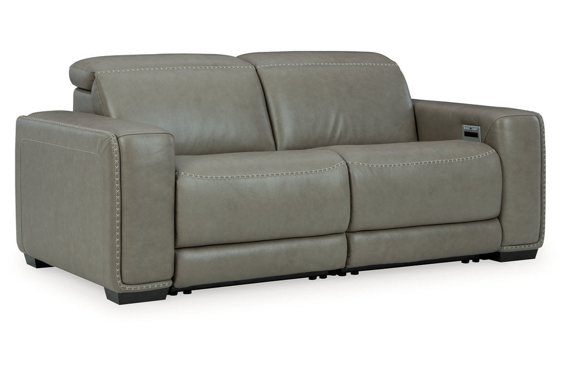 Correze Gray 2-Piece Power Reclining Sectional Loveseat - Ashley - Luna Furniture