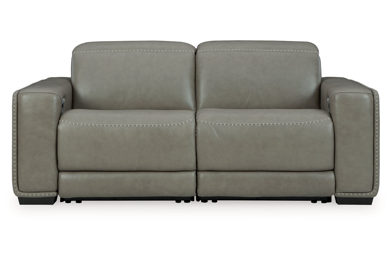 Correze Gray 2-Piece Power Reclining Sectional Loveseat - Ashley - Luna Furniture