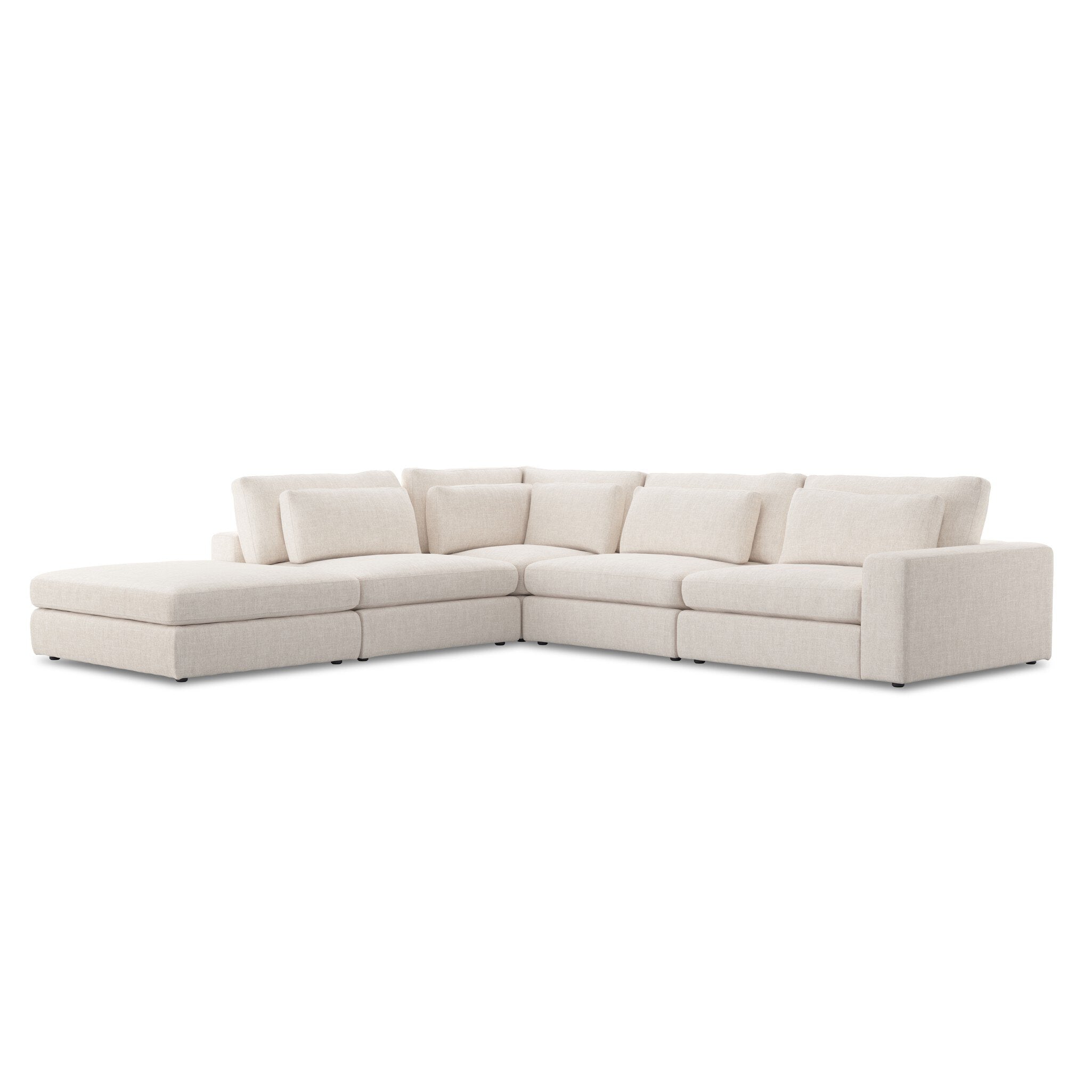 Bloor 4-Piece Sectional W/ Ottoman in Essence Natural