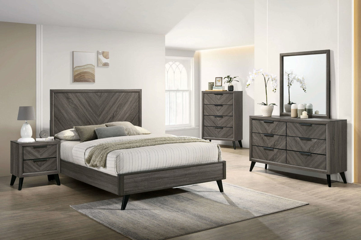 Vagan Gray Contemporary Bedroom Set