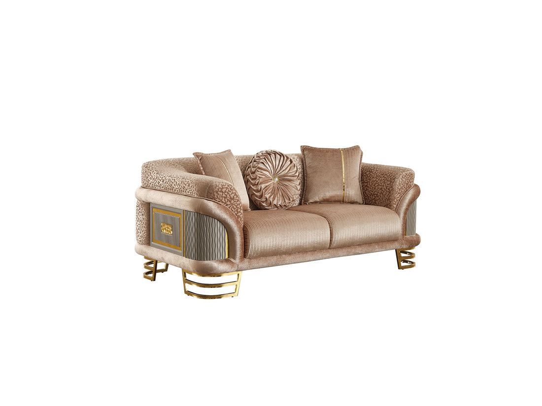 Versace Stationary Loveseat in Beige