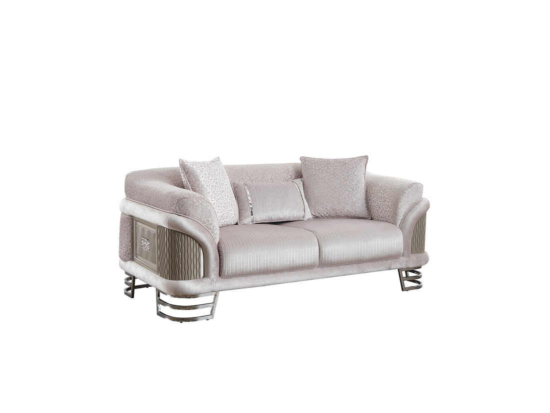 Versace Stationary Loveseat in Light Grey