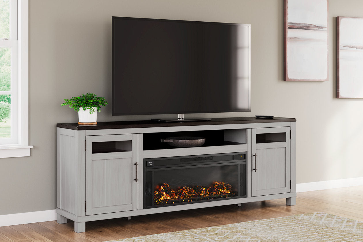 Darborn Gray/Brown 88" TV Stand with Electric Fireplace - Ashley - Luna Furniture