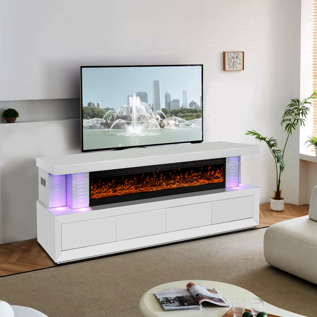 A97 TV STAND W/FIREPLACE - A97 TV STAND
