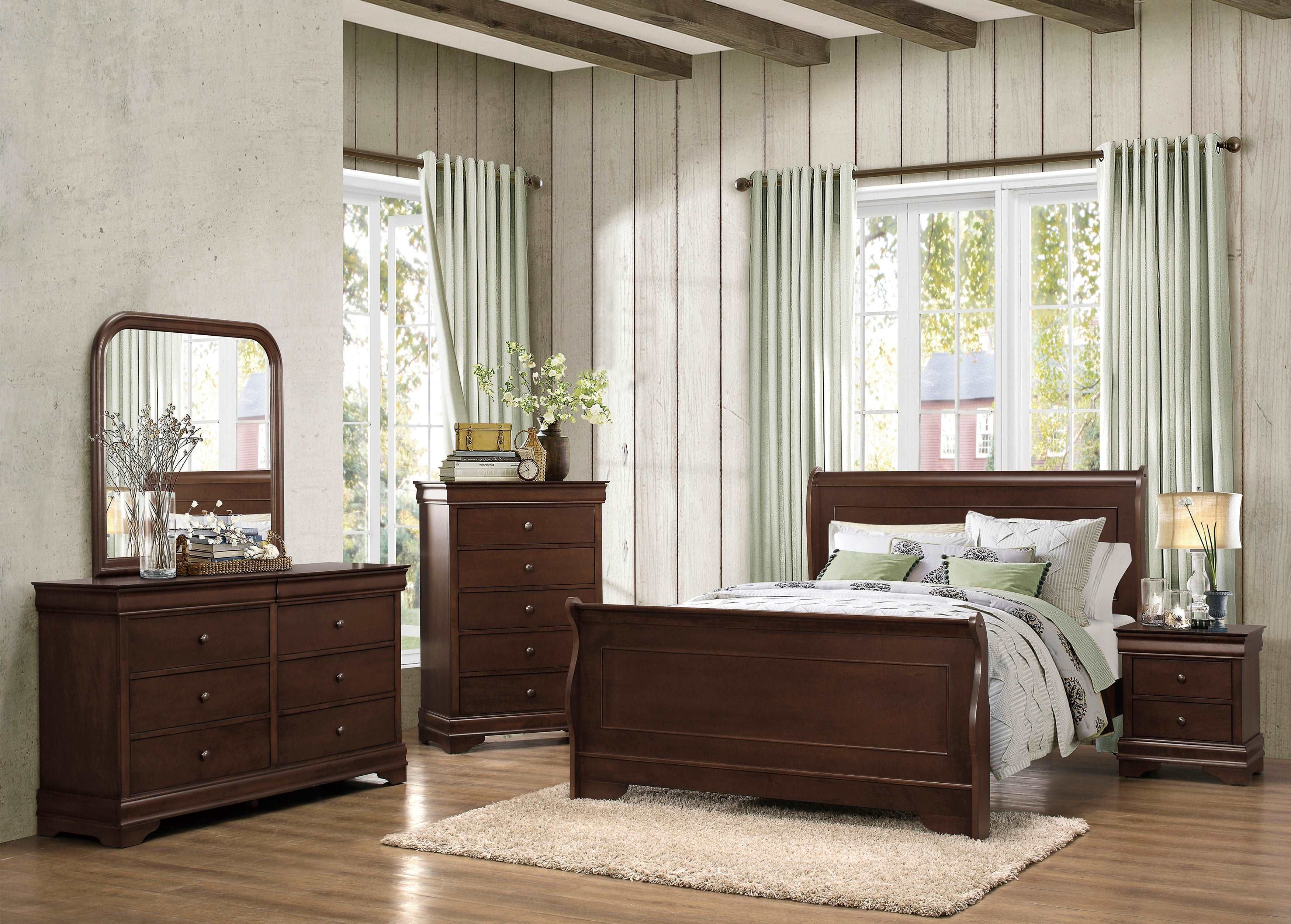 Abbeville Cherry Mirror (Mirror Only) - 1856-6 - Bien Home Furniture & Electronics