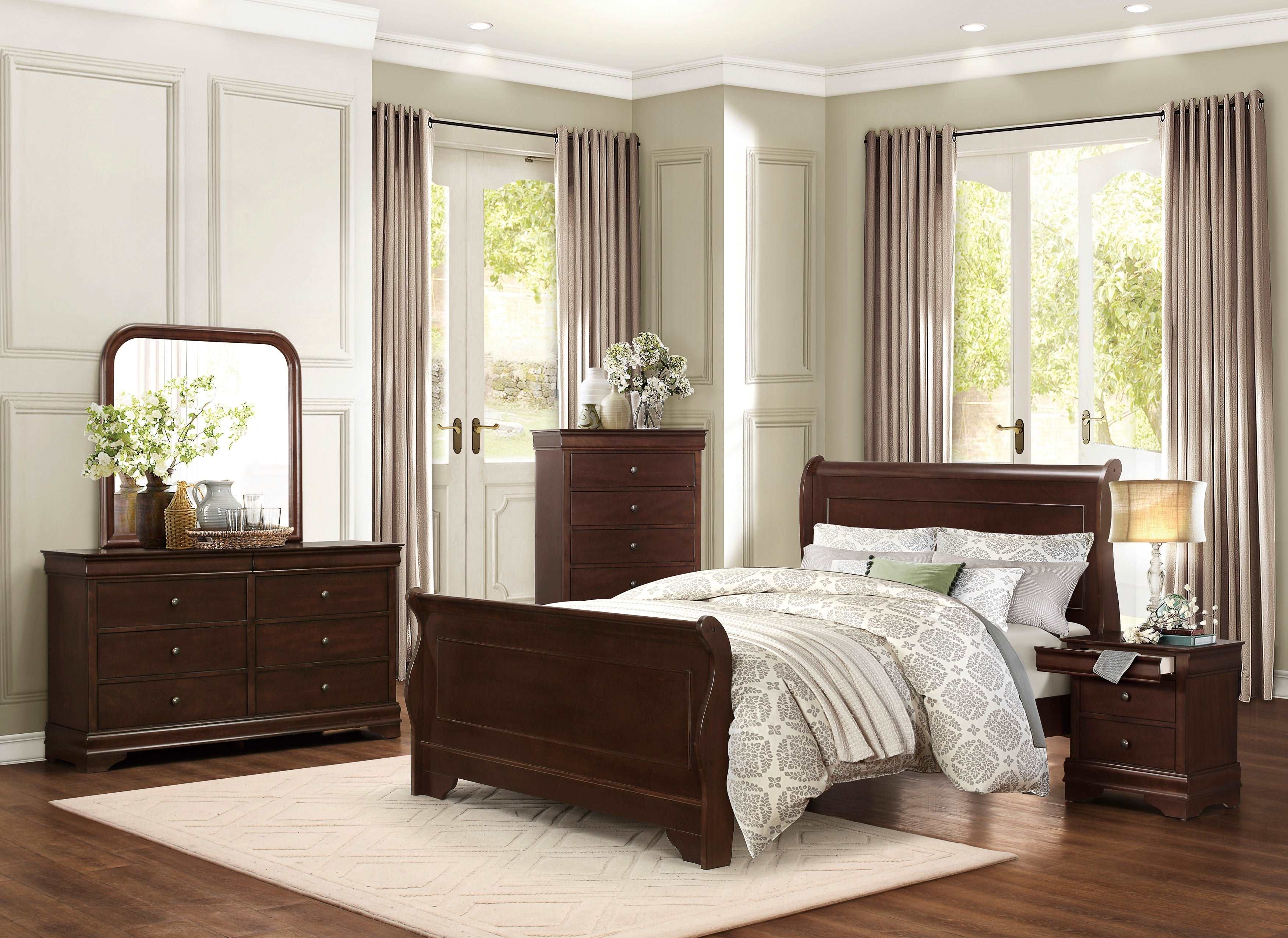 Abbeville Cherry Mirror (Mirror Only) - 1856-6 - Bien Home Furniture & Electronics
