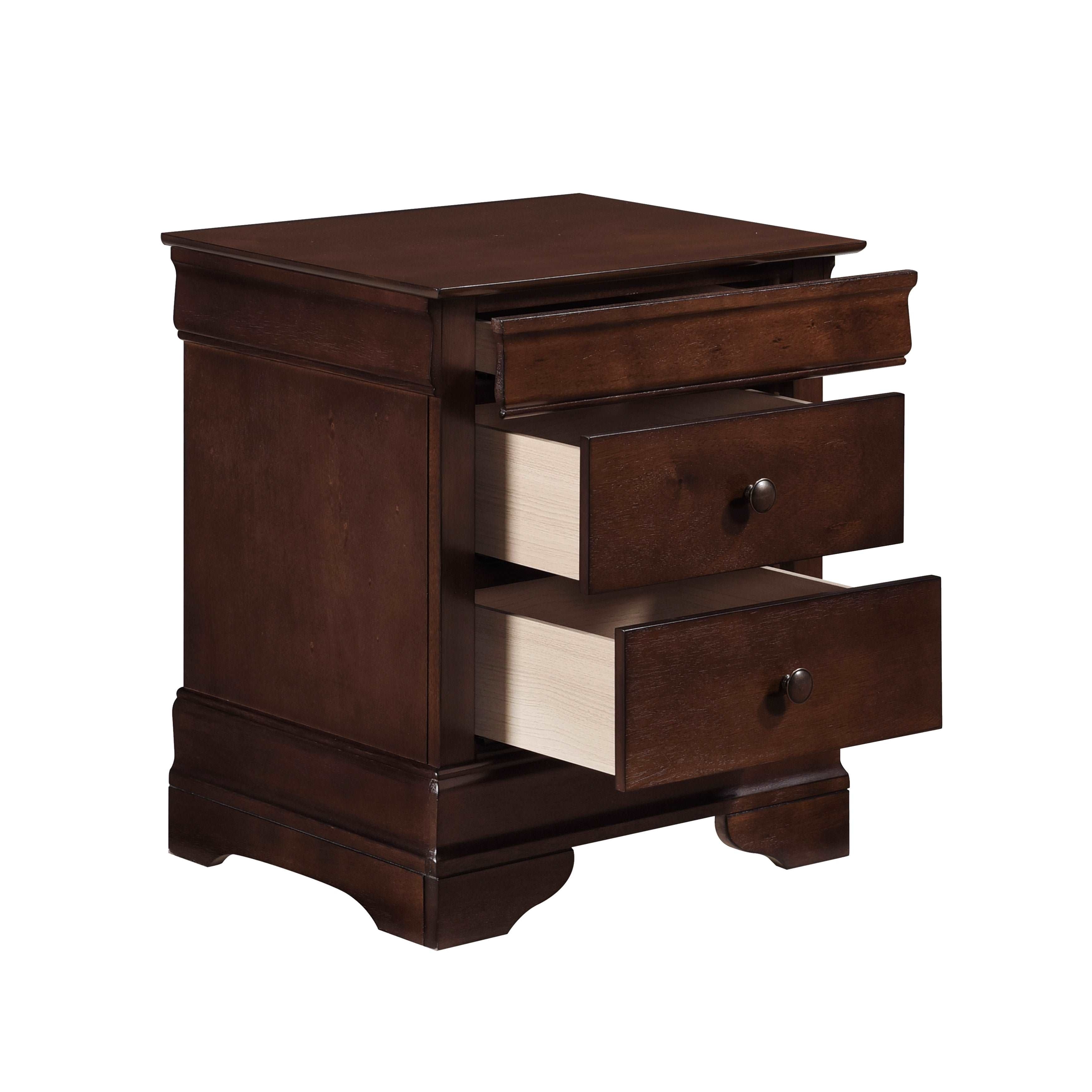 Abbeville Cherry Nightstand, Hidden Drawer - 1856-4 - Bien Home Furniture & Electronics