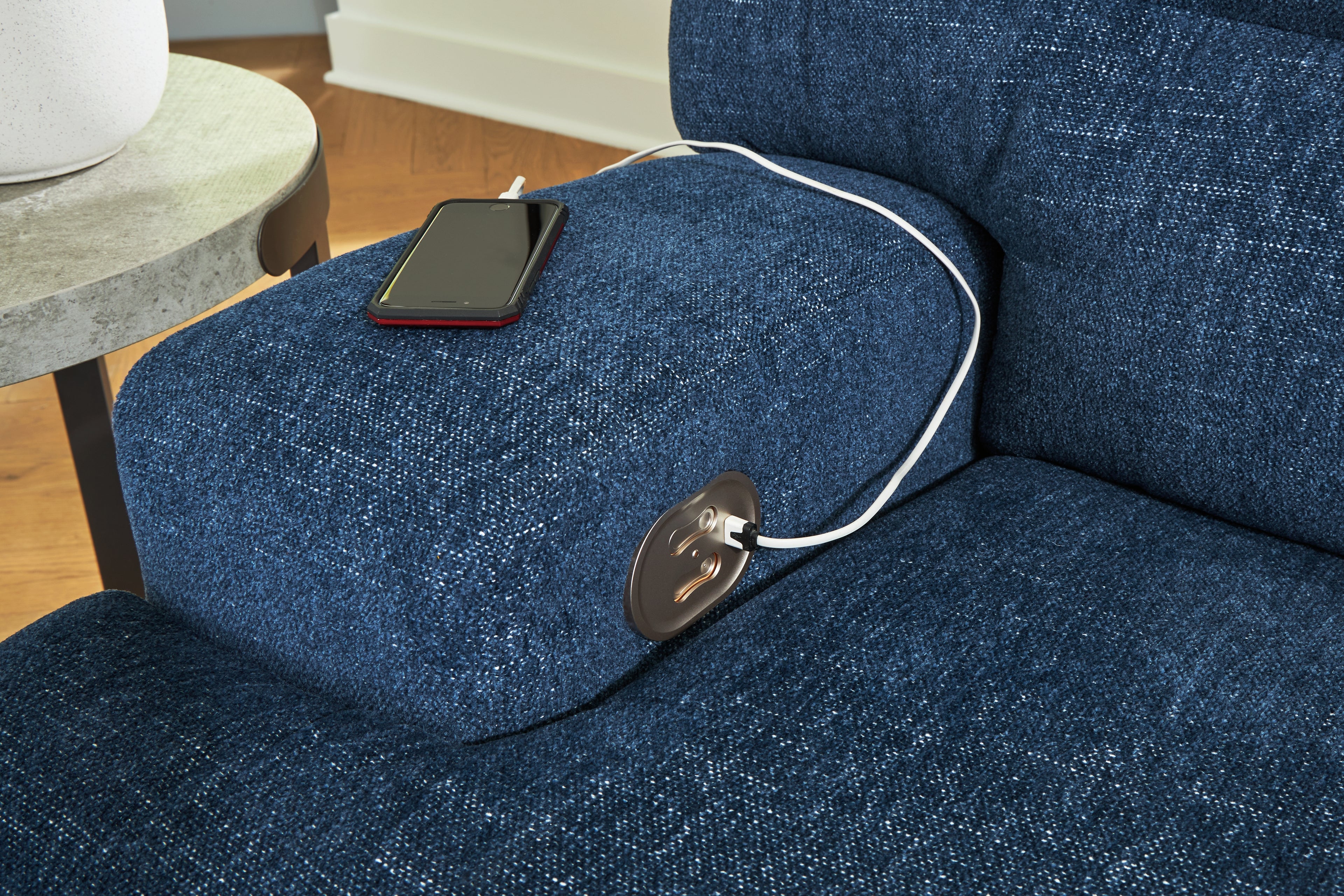 Acklen Place Navy 6-Piece Power Reclining Sectional with Chaise - 93607S1