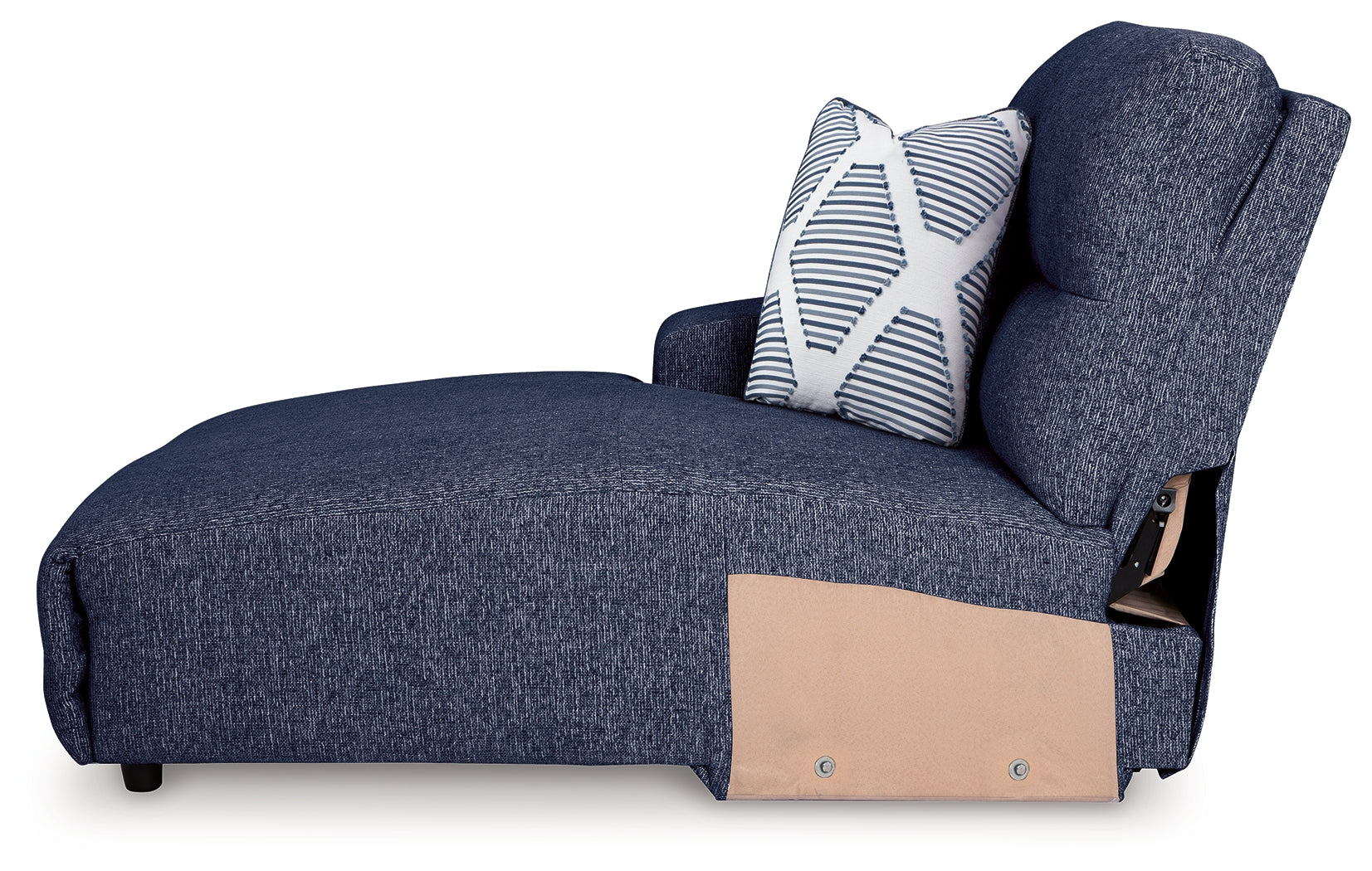 Acklen Place Navy Left-Arm Facing Power Press Back Chaise - 9360779