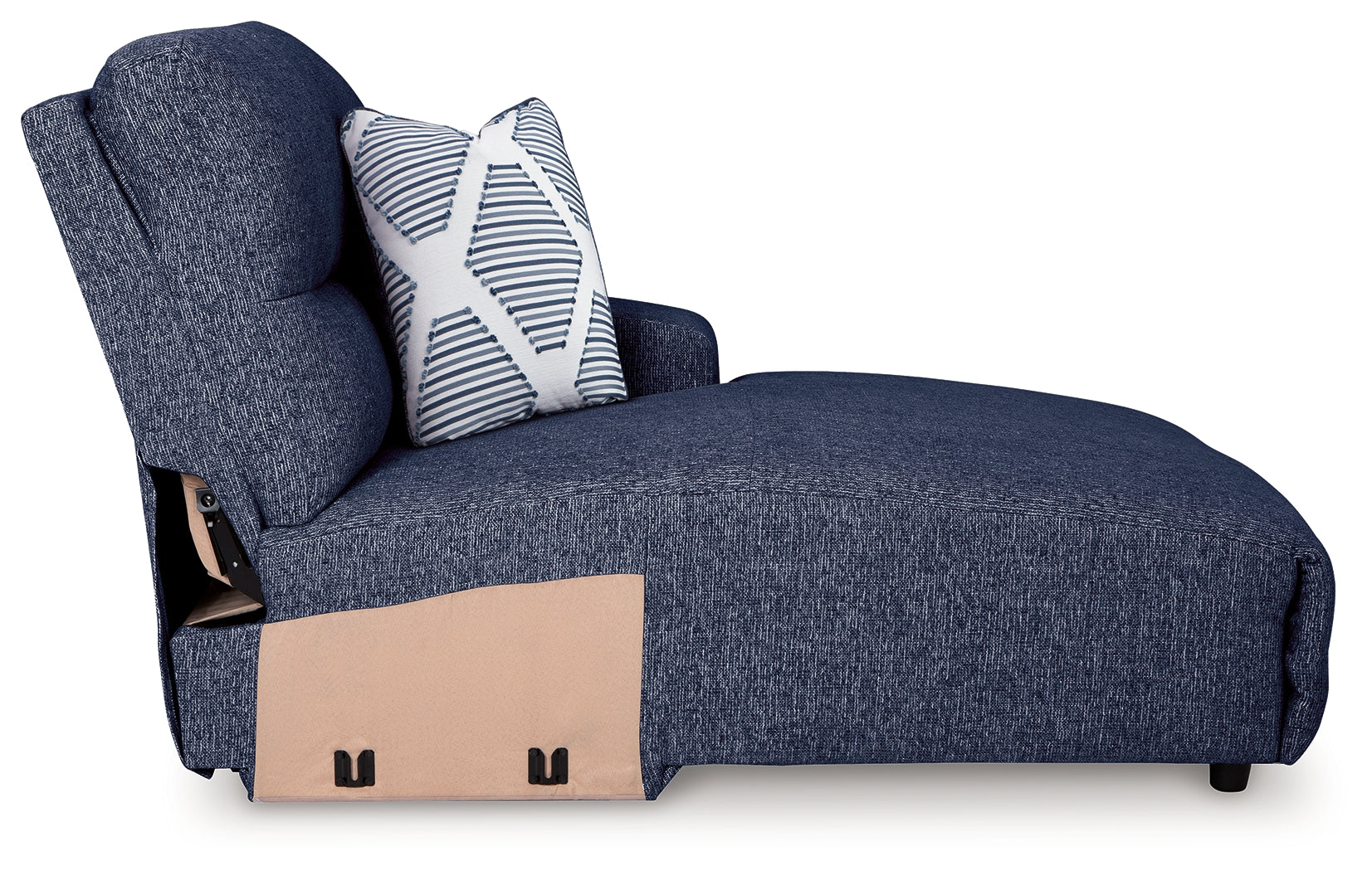 Acklen Place Navy Right-Arm Facing Power Press Back Chaise - 9360797