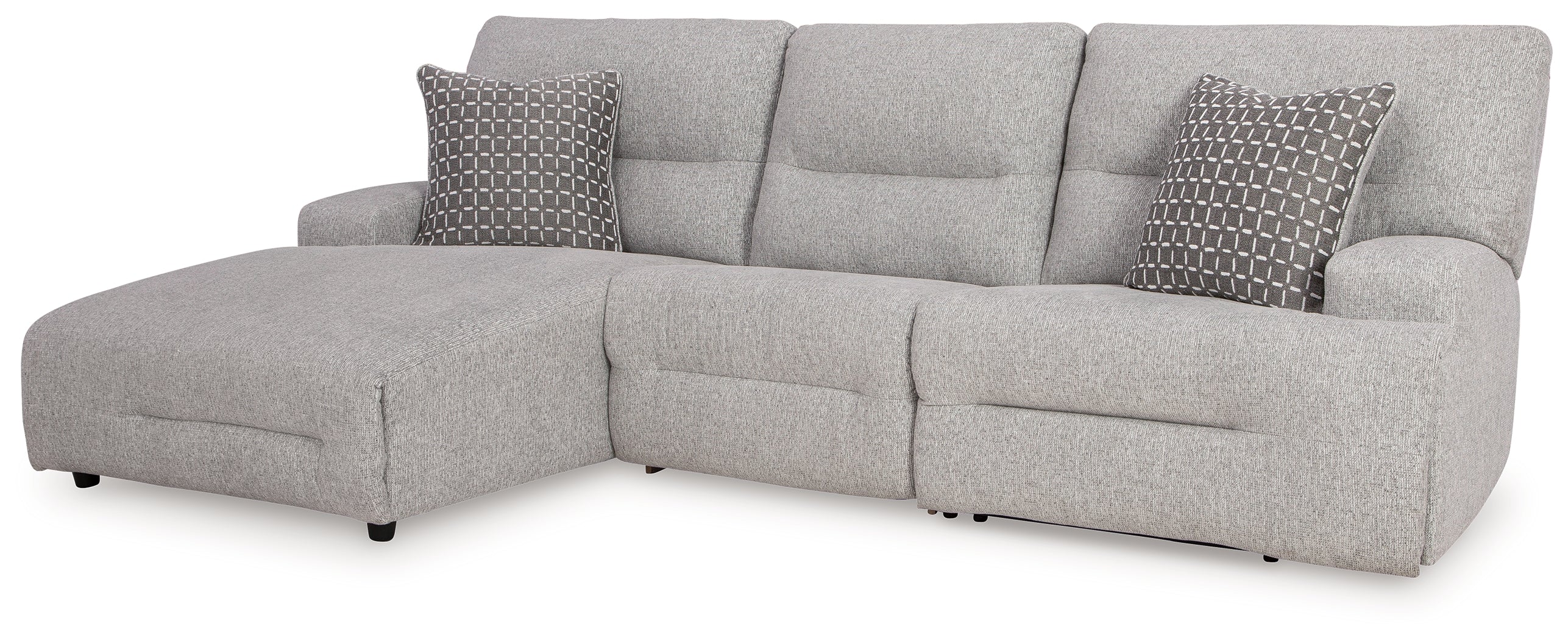 Acklen Place Pewter 3-Piece Power Reclining Sectional - 93605S7