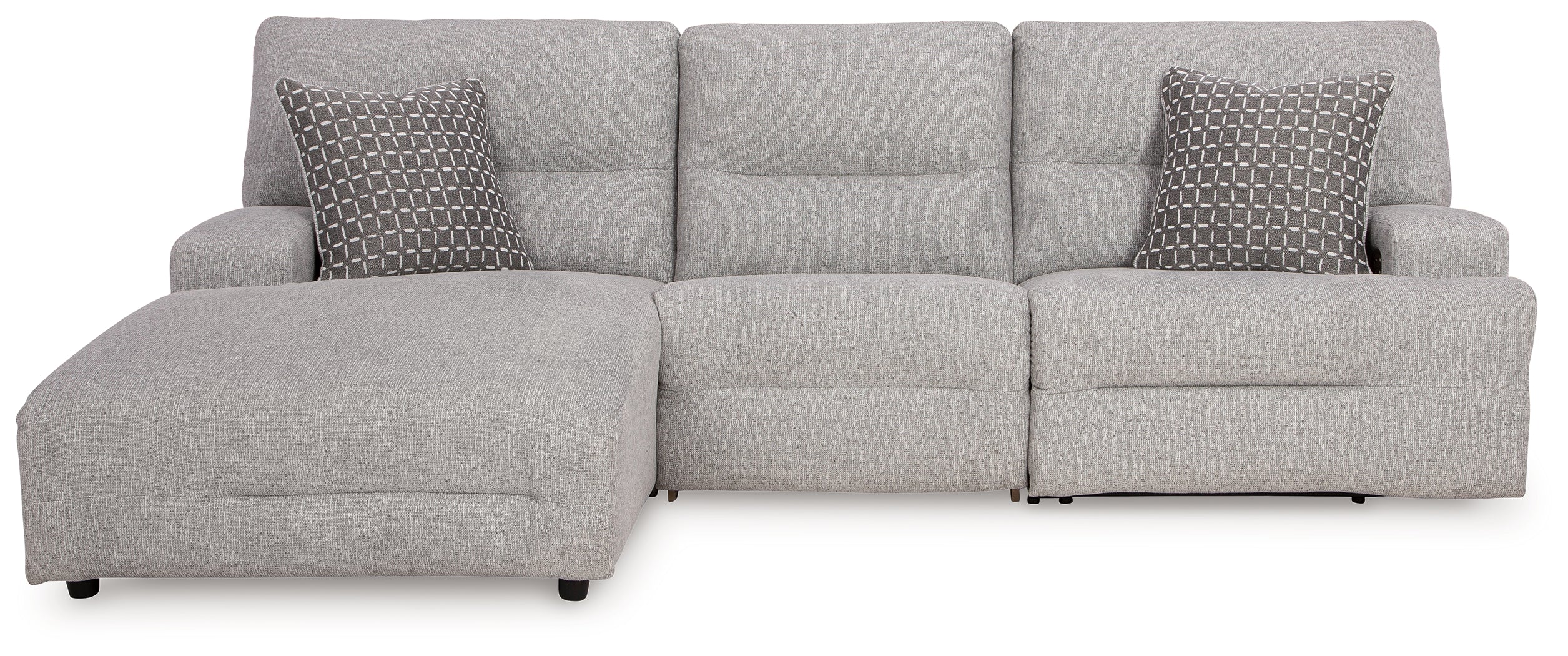 Acklen Place Pewter 3-Piece Power Reclining Sectional - 93605S7