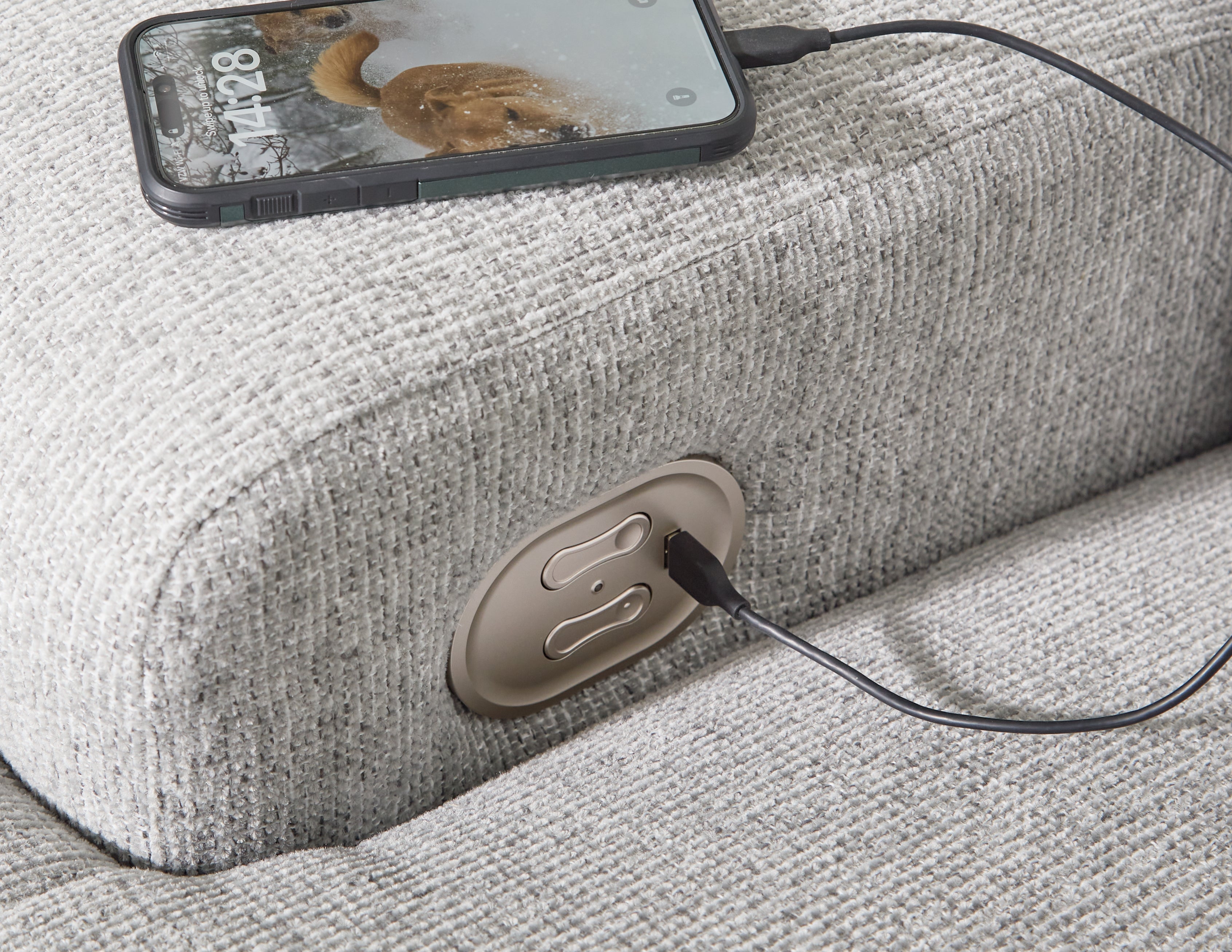 Acklen Place Pewter 3-Piece Power Reclining Sectional Sofa with Chaise - 93605S4